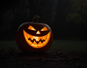 jack o lantern, halloween pumpkin on a black background, halloween pumpkin on a dark background