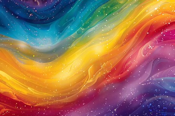 Wall Mural - brightly colored swirls of paint on a dark background