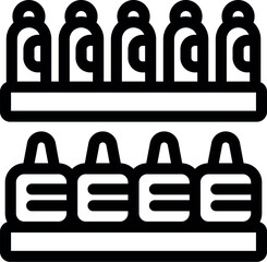 Poster - Simple black and white icon of a supermarket shelf displaying products for sale