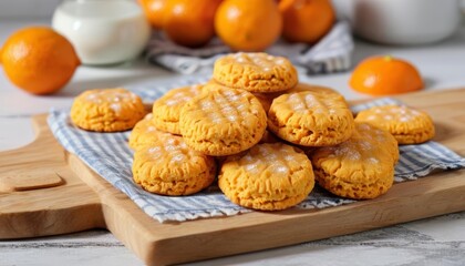 Wall Mural -  Delicious orange cookies fresh from the oven