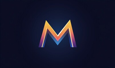 Canvas Print - Creative Colorful Letter M Logo Design in Modern Style