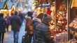 © Creations Photo  - Shoppers browsing through festive displays in a bustling holiday market.