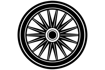 Wall Mural - wagon wheel icon, wheel vector silhouette
