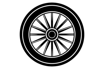 Wall Mural - wagon wheel icon, wheel vector silhouette
