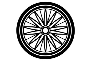 Wall Mural - wagon wheel icon, wheel vector silhouette
