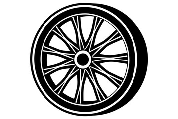 Wall Mural - wagon wheel icon, wheel vector silhouette
