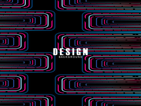 Futuristic abstract technology shining rainbow light lines with modern lines pattern black background. Vector minimal line background with text for social media covers, headers, etc.