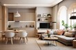 © Hendry - Pleasant studio apartment interior design, modern living room and kitchen