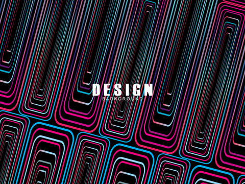 Futuristic abstract technology shining rainbow light lines with modern lines pattern black background. Vector minimal line background with text for social media covers, headers, etc.