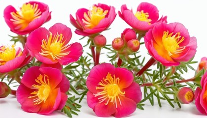 Wall Mural -  Vibrant pink and yellow flowers in bloom