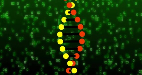 Poster - Processing scientific data, animation of DNA strand and binary coding