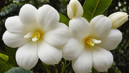 Wall Mural -  Elegant white flowers bloom in natures beauty