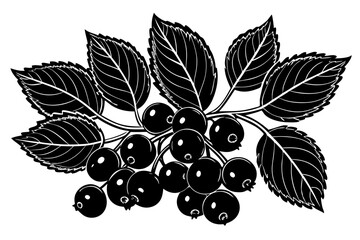 Sticker - cherry black icon drawing of cherry