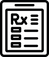 Poster - Bold icon of a medical prescription on a digital tablet, representing the concept of online pharmacies and e prescriptions
