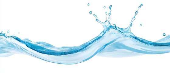 Wall Mural - a splash of water is shown on a white background