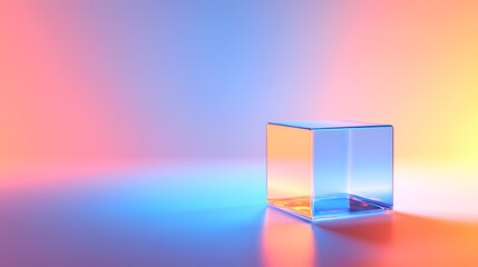 Wall Mural - Colored glass cube