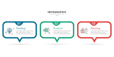 Poster - Business infographic template. 3 Step timeline journey. Process diagram, 3 options on white background, Infograph elements vector illustration.