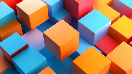 Wall Mural - Abstract background of colored cubes