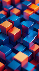 Wall Mural - Abstract background of colored cubes