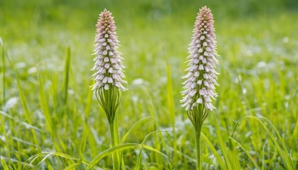 Sticker -  Natural beauty in the wild  Two delicate flowers in a vibrant field