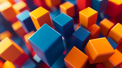 Wall Mural - Abstract background of colored cubes