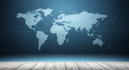 Wall Mural - world map on wall