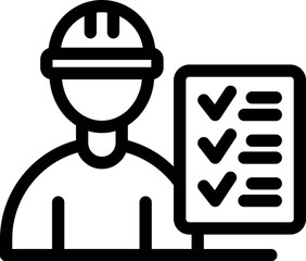 Poster - Construction manager holding a clipboard and checking completed tasks