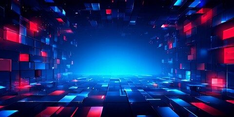 Poster - A blue and red background with a large empty space