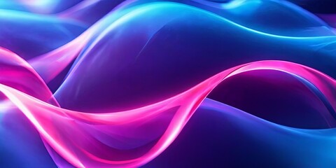 Wall Mural - A blue and pink wave with a purple line