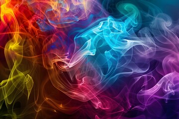 Wall Mural - Abstract Colorful Smoke Swirls