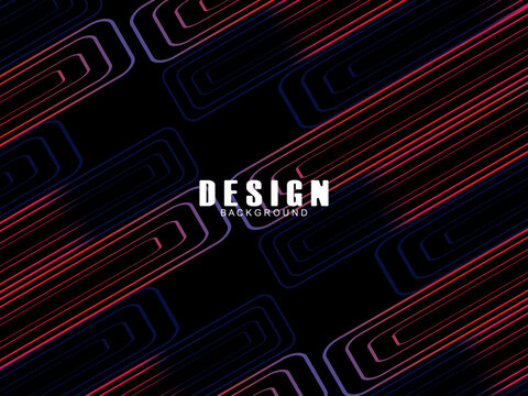 Futuristic abstract technology shining rainbow light lines with modern lines pattern black background. Vector minimal line background with text for social media covers, headers, etc.	