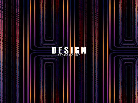Futuristic abstract technology shining rainbow light lines with modern lines pattern black background. Vector minimal line background with text for social media covers, headers, etc.	
