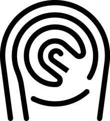 Poster - Black fingerprint icon representing a person's unique identity used for security purposes