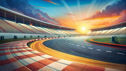 a racetrack environment illustration background