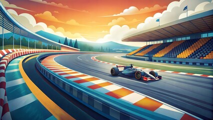 Wall Mural - a racetrack environment illustration background