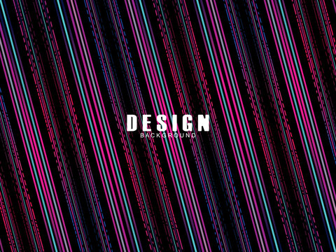 Futuristic abstract technology shining rainbow light lines with modern lines pattern black background. Vector minimal line background with text for social media covers, headers, etc.	