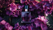 © OLAYOLA - Perfume bottle with beautiful flowers. Beauty concept. Flat lay, top view