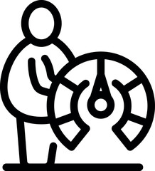 Poster - Person is standing next to a speedometer, symbolizing the concept of time management and efficiency