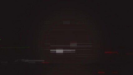 Poster - Horizontal glitch effect animation over dark background, lines moving across screen