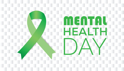 Wall Mural - Mental Health day is observed every year on October. Medical Healthcare Awareness concept. background, placard, banner template Vector illustration design.