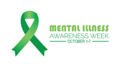 Wall Mural - Mental illness awareness week is observed every year on October. Medical Healthcare Awareness concept. background, placard, banner template Vector illustration design.