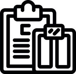 Poster - Icon depicting a security system connecting to a server with a clipboard showing a data log for access control and security purposes