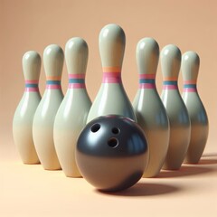 Bowling Pins Rendered in 3D - Detailed and Realistic Illustration