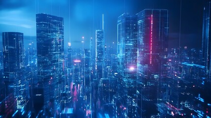 Poster - digitally powered smart city with futuristic architecture and cutting edge infrastructure a visionar