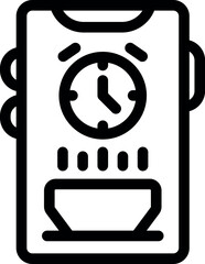 Poster - Coffee machine interface showing clock and brewing progress with bold line for appliance control