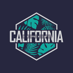 Wall Mural - California surfing vector illustration and typography, perfect for t-shirts, hoodies, prints etc.