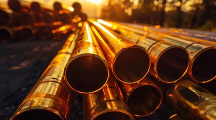 Golden Pipes in the Sunset