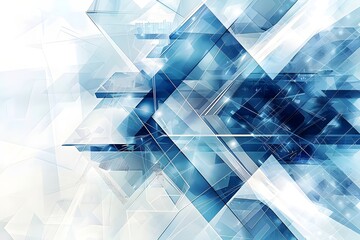 Wall Mural - Abstract Geometric Design with Blue and White Colors