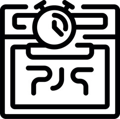Poster - Stopwatch is ticking away, measuring the time spent trying to solve a challenging maze puzzle