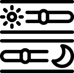Poster - User adjusting brightness using interface buttons with sun and moon icons